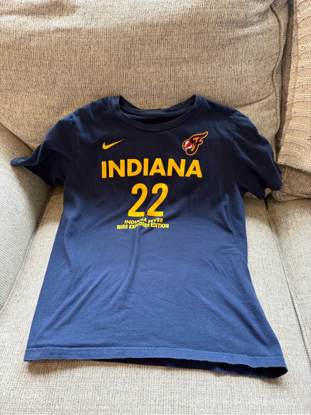 Nike Youth Navy Indiana Fever Tee with Yellow Graphics
